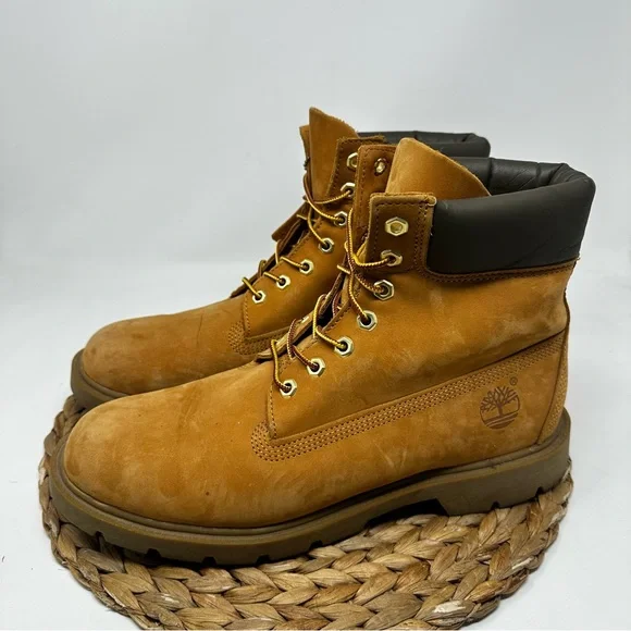 Timberland Leather 18094 6 Inch Waterproof Padded Collar Boots Size 10.5 Men's